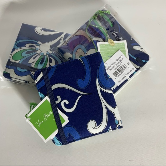 Vera Bradley NWT Notebook Mediterranean Blue 4x4 Blank Pages Elastic Band Close - Picture 4 of 10